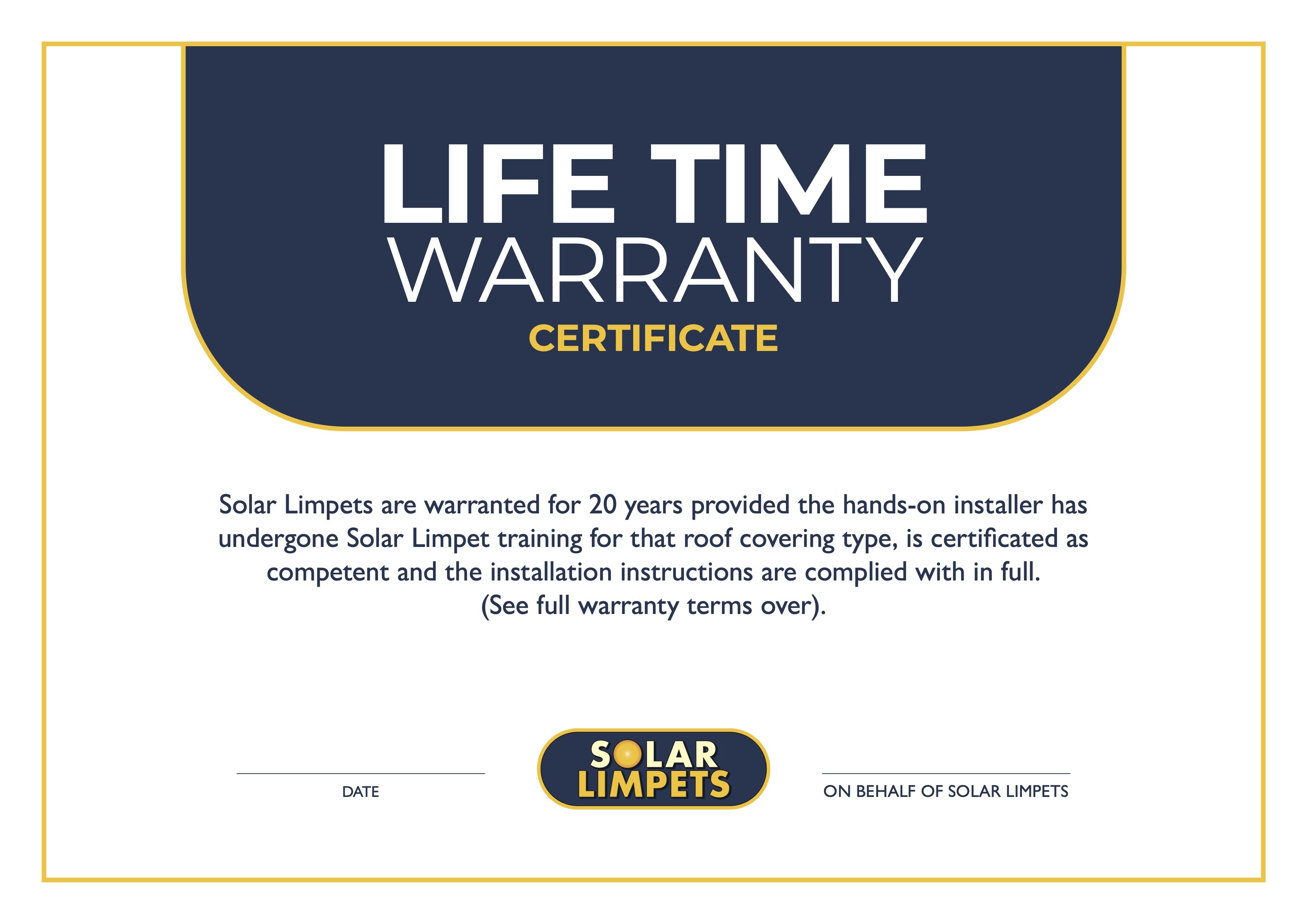 22044 Solar Limpets Warranty Certificate V4