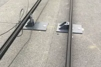Flat roof install, the flat roof and adjustable brackets work together to create the desired panel angle.