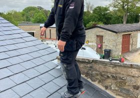 Solar Limpets roof hook installation on a slate roof, strength demonstration